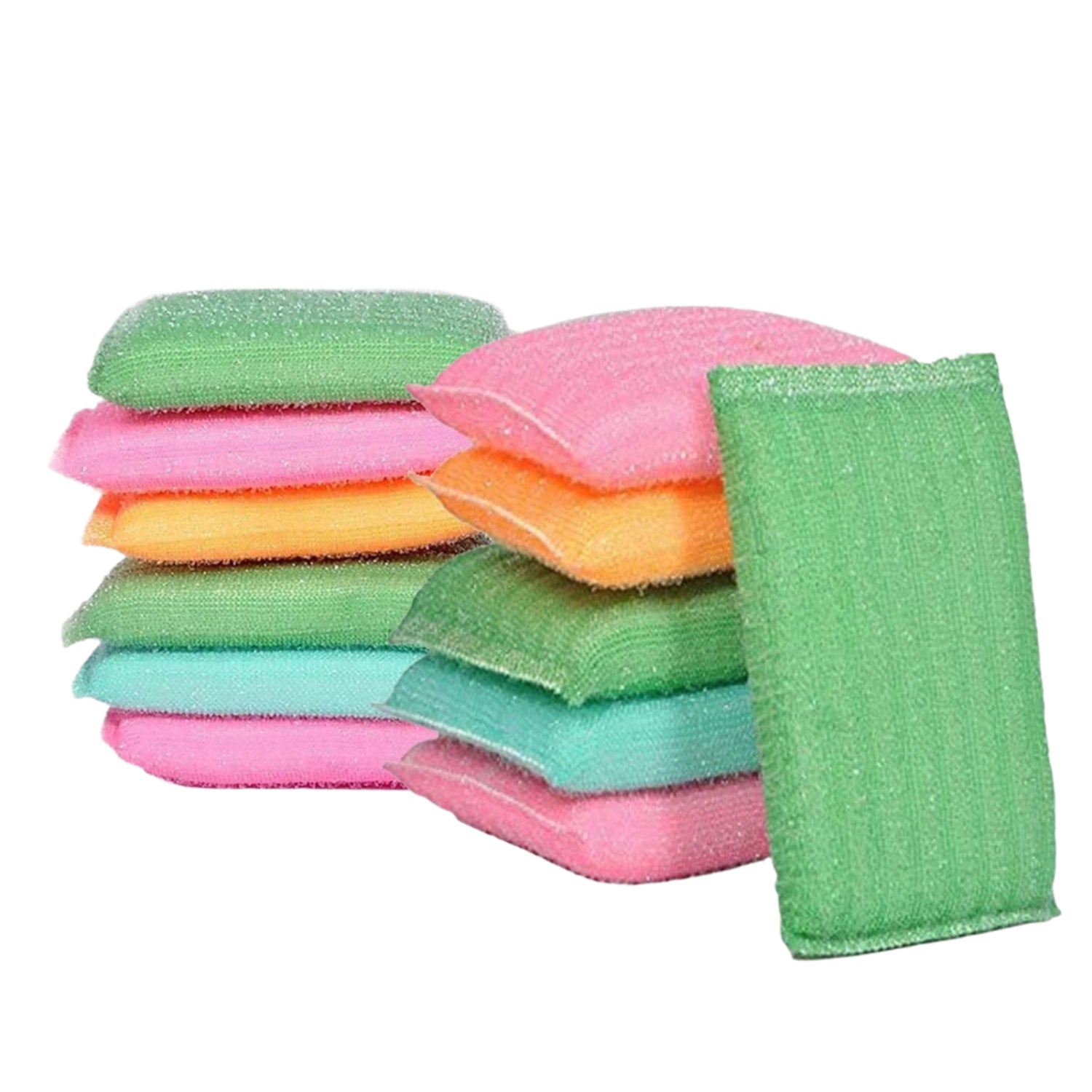 Kitchen scrubber pads, 12-pack, non-scratch for safe use on utensils. Kitchen scrubber pads, 12-pack, non-scratch for safe use on utensils.